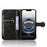 For iPhone 17e / 16e Wallet Case Dot Pattern Imprint PU Leather Phone Cover - Black - 2