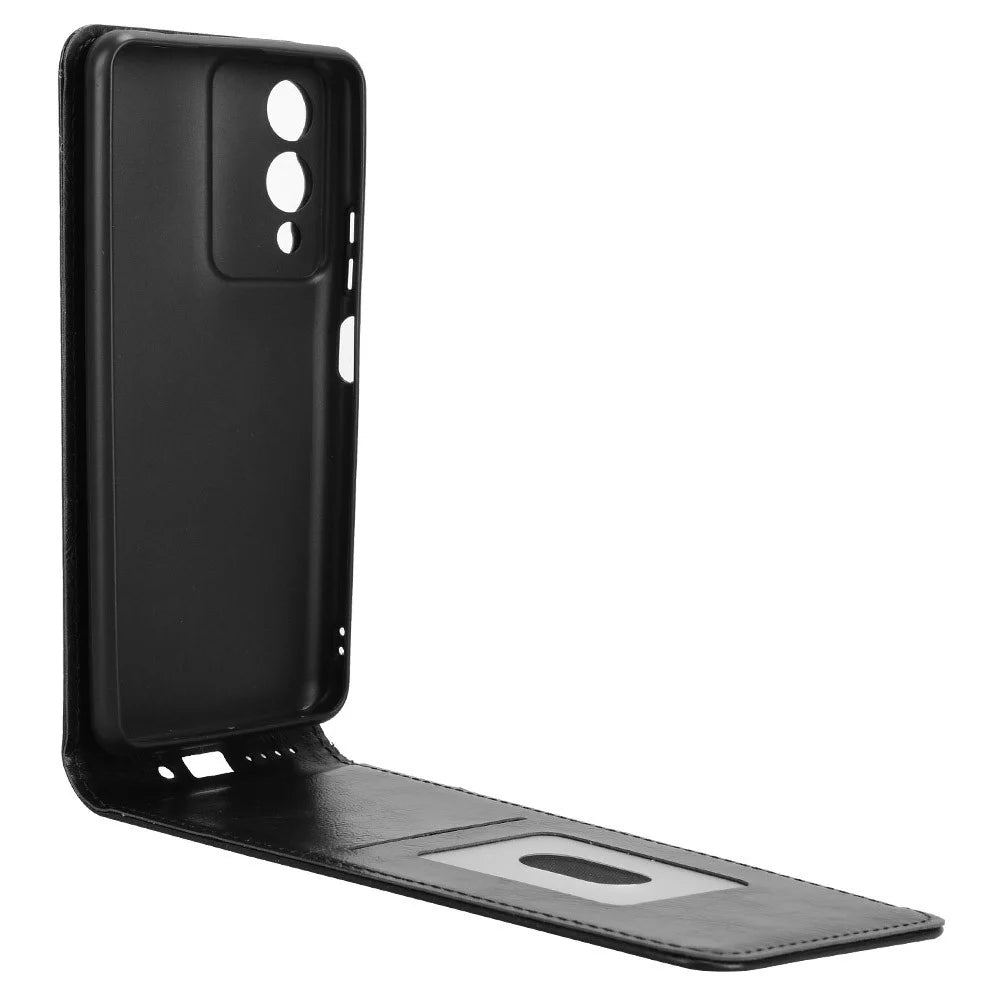 For Cubot A10 Case with Card Slot Magnetic Vertical Flip Leather Phone Cover - Black - 2