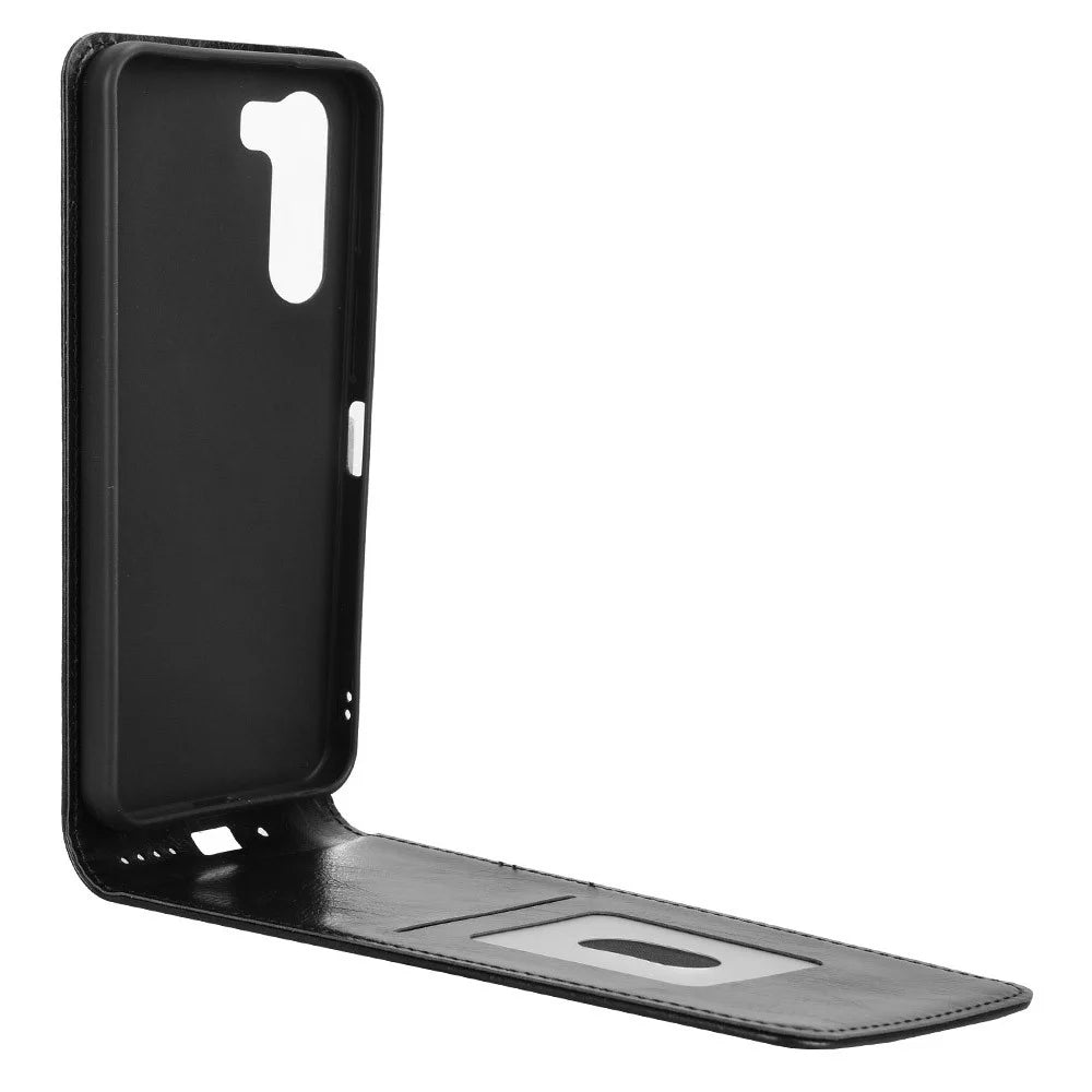 For ZTE nubia S 5G A403ZT Case with Card Slot Magnetic Vertical Flip Leather Phone Cover - Black - 2