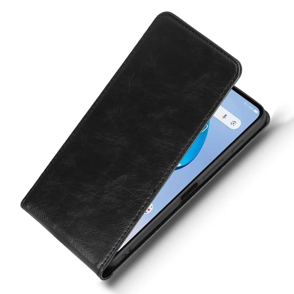 For ZTE nubia S 5G A403ZT Case with Card Slot Magnetic Vertical Flip Leather Phone Cover - Black - 3