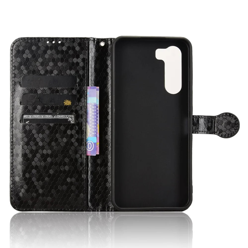 For ZTE nubia S 5G A403ZT Wallet Case Dot Pattern Imprint PU Leather Phone Cover - Black - 4