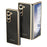 For Samsung Galaxy Z Fold6 5G Case PU Leather Coated PC Electroplated Phone Cover Built In Screen Protector - Black - 1