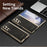 For Samsung Galaxy Z Fold6 5G Case PU Leather Coated PC Electroplated Phone Cover Built In Screen Protector - Black - 6
