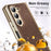 For Samsung Galaxy Z Fold5 5G Case PU Leather Coated PC Electroplated Phone Cover Built In Screen Protector - Brown - 3