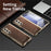 For Samsung Galaxy Z Fold5 5G Case PU Leather Coated PC Electroplated Phone Cover Built In Screen Protector - Brown - 4