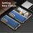 For Samsung Galaxy Z Fold4 5G Case PU Leather Coated PC Electroplated Phone Cover Built In Screen Protector - Blue - 5