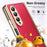 For Samsung Galaxy Z Fold3 5G Case PU Leather Coated PC Electroplated Phone Cover Built In Screen Protector - Red - 3