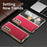 For Samsung Galaxy Z Fold3 5G Case PU Leather Coated PC Electroplated Phone Cover Built In Screen Protector - Red - 4