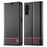 LC.IMEEKE For Samsung Galaxy S25+ Case Carbon Fiber Texture Phone Cover Stand Card Holder - Horizontal Stripe - 1