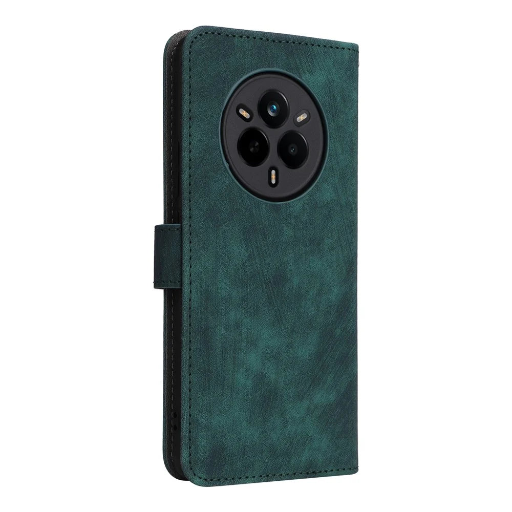 For Realme 14 Pro 5G Case Wallet RFID Blocking PU Leather Cover Viewing Stand - Green - 7
