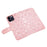 PU Leather Phone Case for iPhone 14 Pro Max, Imprinted Flower Pattern Stand Wallet Case with Strap - Pink - 6