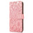 PU Leather Phone Case for iPhone 14 Pro Max, Imprinted Flower Pattern Stand Wallet Case with Strap - Pink - 7