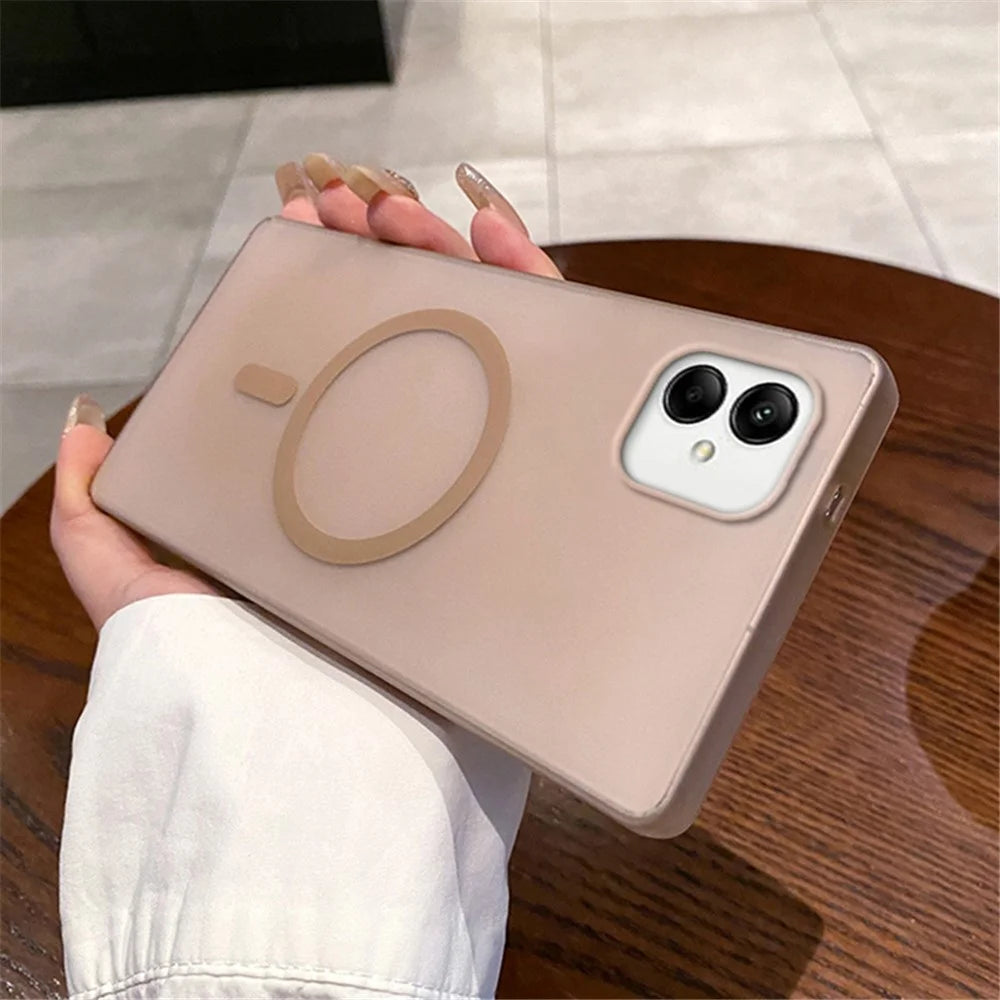For Samsung Galaxy A05 4G Magnetic Case Frosted PC Phone Cover - Desert Gold - 2