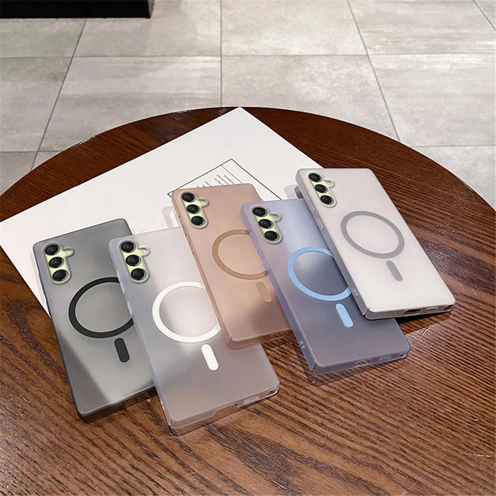 For Samsung Galaxy A16 4G / 5G Magnetic Case Frosted PC Phone Cover - Desert Gold - 7