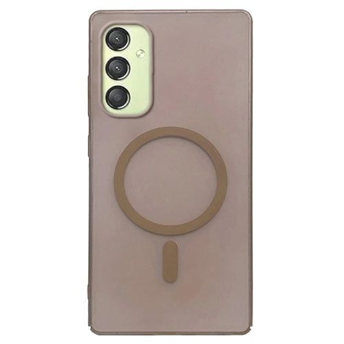 For Samsung Galaxy A25 5G (Global) (161mm) Magnetic Case Frosted PC Phone Cover - Desert Gold - 1