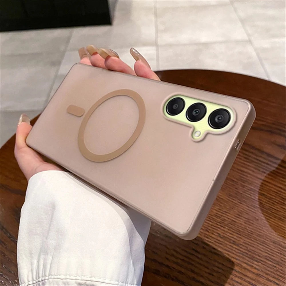 For Samsung Galaxy A26 5G Magnetic Case Frosted PC Phone Cover - Desert Gold - 2