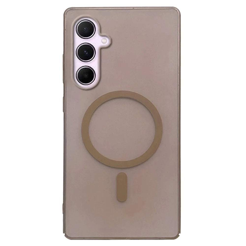 For Samsung Galaxy A56 5G Magnetic Case Frosted PC Phone Cover - Desert Gold - 1