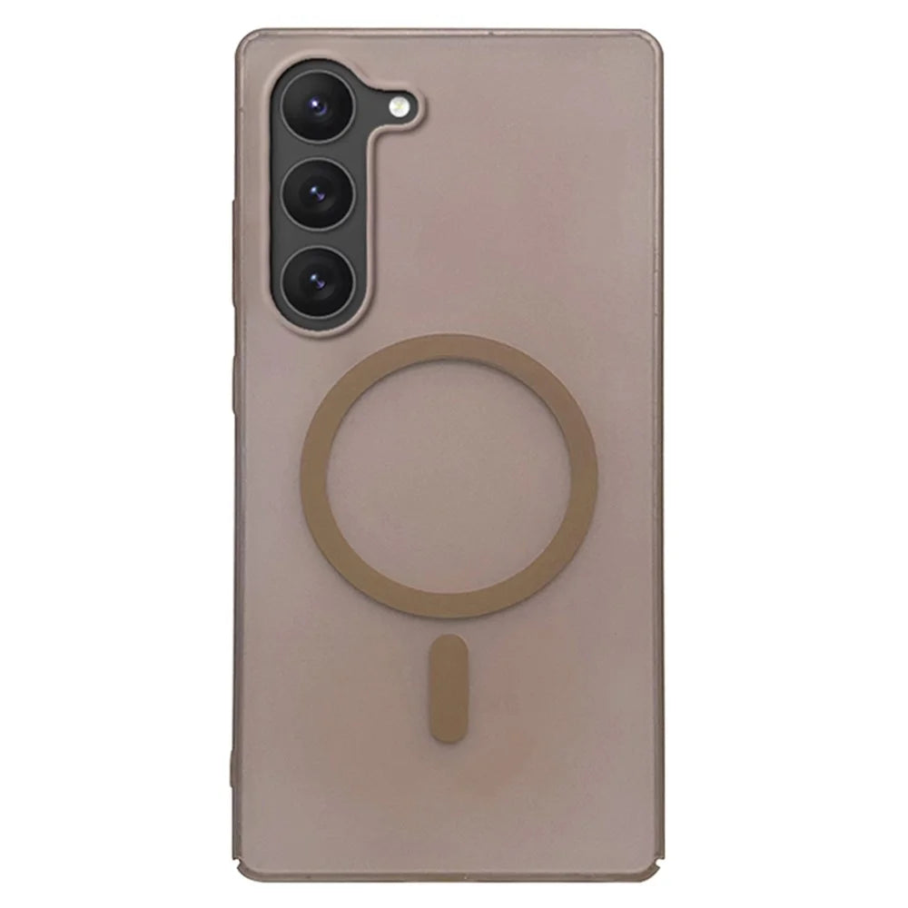 For Samsung Galaxy S23 Magnetic Case Frosted PC Phone Cover - Desert Gold - 1