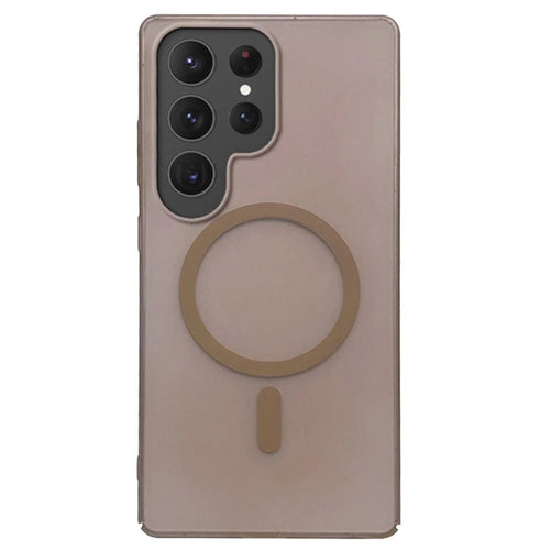 For Samsung Galaxy S23 Ultra Magnetic Case Frosted PC Phone Cover - Desert Gold - 1