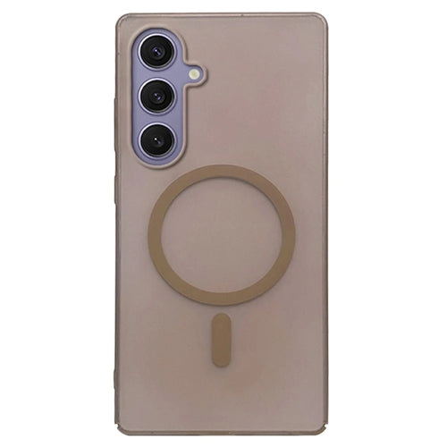 For Samsung Galaxy S24+ Magnetic Case Frosted PC Phone Cover - Desert Gold - 1