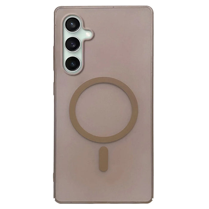 For Samsung Galaxy S24 FE Magnetic Case Frosted PC Phone Cover - Desert Gold - 1