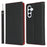 For Samsung Galaxy S25 Case Wallet Genuine Cow Leather Phone Cover Litchi Texture - Black - 1