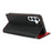 For Samsung Galaxy S25+ Case Wallet Genuine Cow Leather Phone Cover Litchi Texture - Black - 3