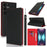 For Samsung Galaxy S25 Ultra Wallet Case Genuine Cow Leather Phone Cover Litchi Texture - Black - 7