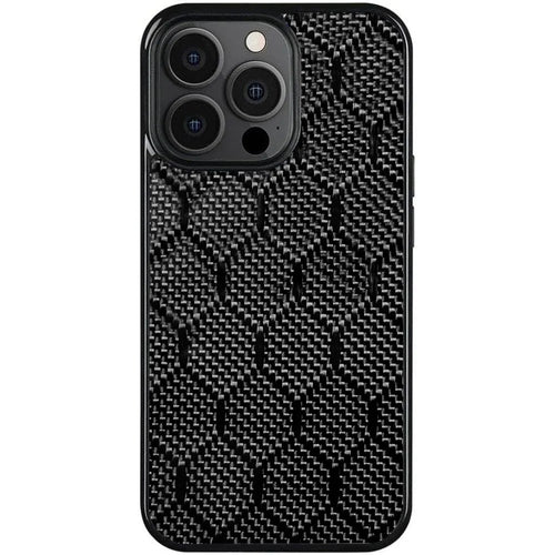 For iPhone 15 Pro Max Case Honeycomb Pattern Aramid Fiber + TPU Shockproof Phone Cover - 1