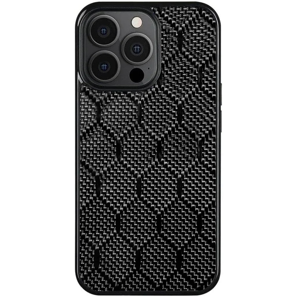 For iPhone 15 Pro Max Case Honeycomb Pattern Aramid Fiber + TPU Shockproof Phone Cover - 1