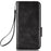 For Realme C22 4G Imprinted Triangle Pattern Leather Magnetic Flip Cover Stand Feature Hand Strap Wallet Purse Phone Case - Black - 5