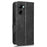 For Realme C22 4G Imprinted Triangle Pattern Leather Magnetic Flip Cover Stand Feature Hand Strap Wallet Purse Phone Case - Black - 6