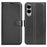 For Samsung Galaxy S25 Edge Case Litchi Texture Shockproof Leather Wallet Phone Cover - Black - 1