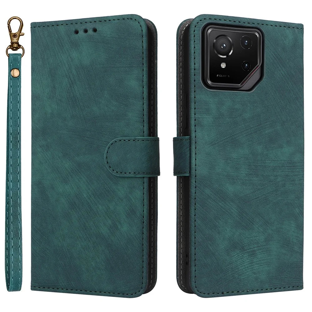 For Asus ROG Phone 9 5G / Phone 9 Pro 5G Case Wallet RFID Blocking PU Leather Cover Viewing Stand - Green - 1