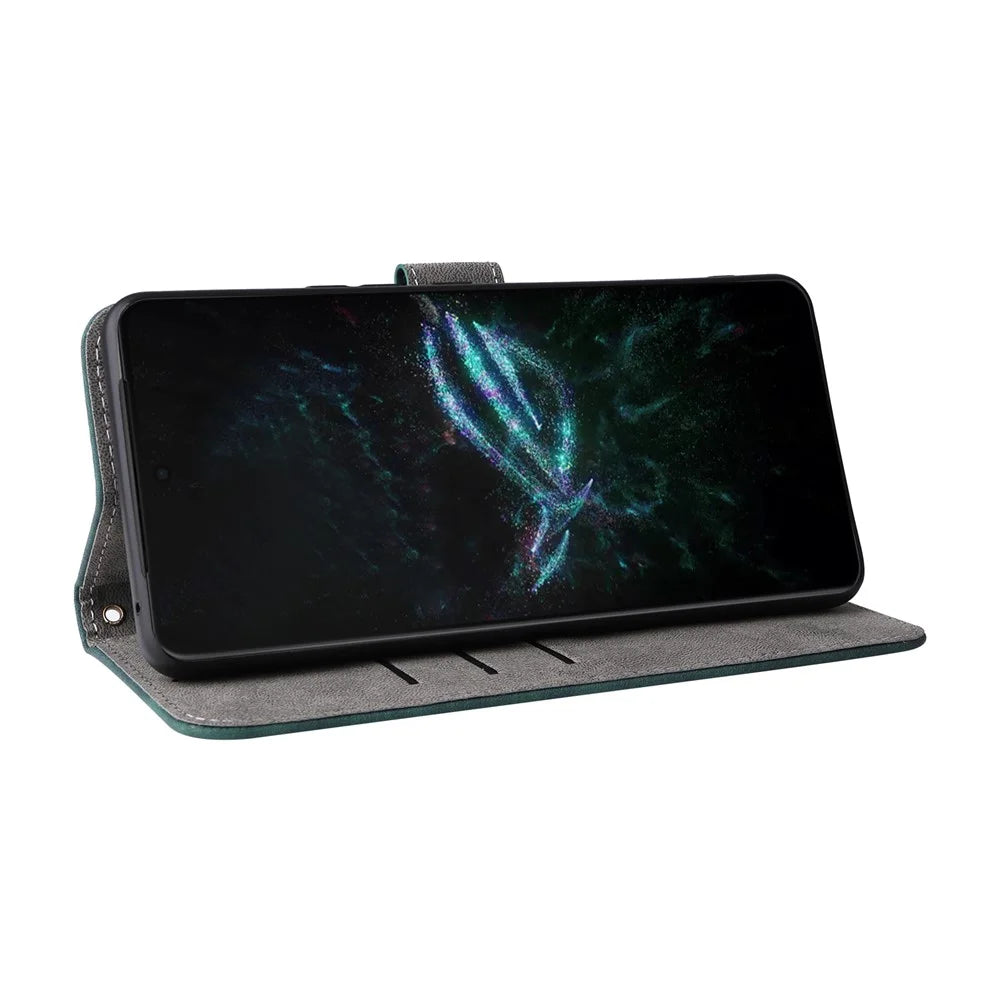 For Asus ROG Phone 9 5G / Phone 9 Pro 5G Case Wallet RFID Blocking PU Leather Cover Viewing Stand - Green - 3
