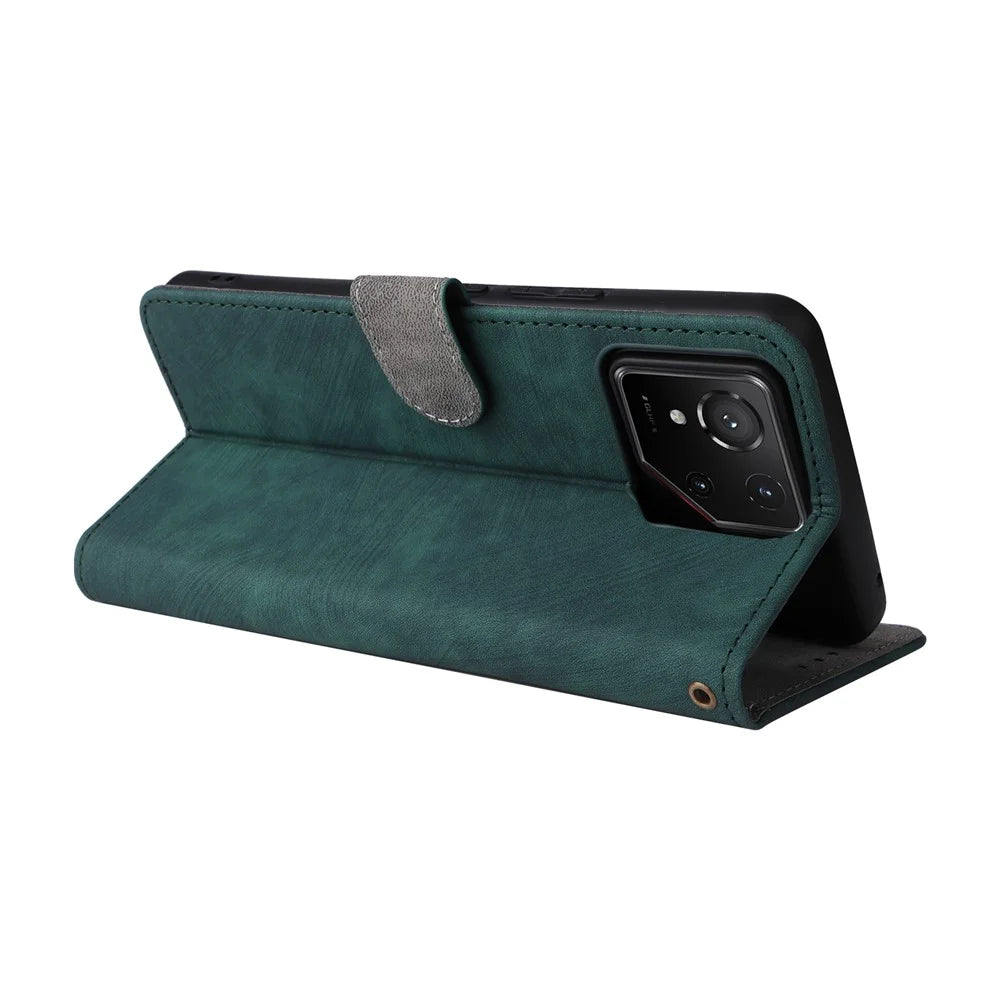 For Asus ROG Phone 9 5G / Phone 9 Pro 5G Case Wallet RFID Blocking PU Leather Cover Viewing Stand - Green - 4