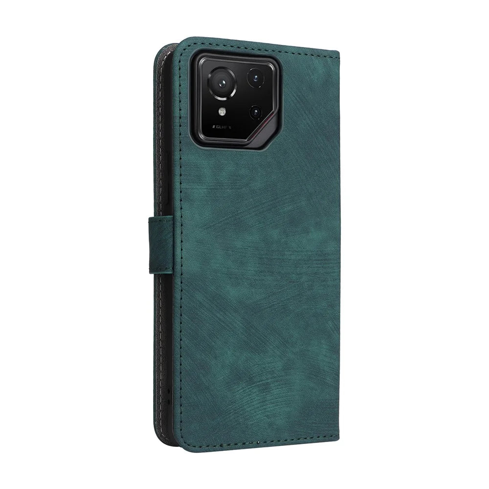 For Asus ROG Phone 9 5G / Phone 9 Pro 5G Case Wallet RFID Blocking PU Leather Cover Viewing Stand - Green - 7