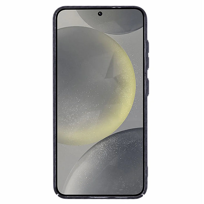For Samsung Galaxy S25 Magnetic Case Carbon Fiber Texture Water Transfer PC Phone Cover - Black - 2
