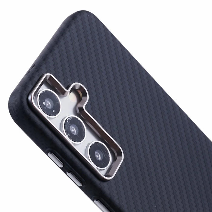 For Samsung Galaxy S25 Magnetic Case Carbon Fiber Texture Water Transfer PC Phone Cover - Black - 7