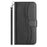 For iPhone 16 Stand Case with Strap PU Leather Wallet Phone Cover S Shape Stitching Design - Black - 6