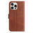 For iPhone 16 Pro Stand Case with Strap PU Leather Wallet Phone Cover S Shape Stitching Design - Coffee - 6