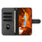 For iPhone 16 Pro Max Stand Case with Strap PU Leather Wallet Phone Cover S Shape Stitching Design - Black - 2