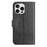 For iPhone 16 Pro Max Stand Case with Strap PU Leather Wallet Phone Cover S Shape Stitching Design - Black - 6