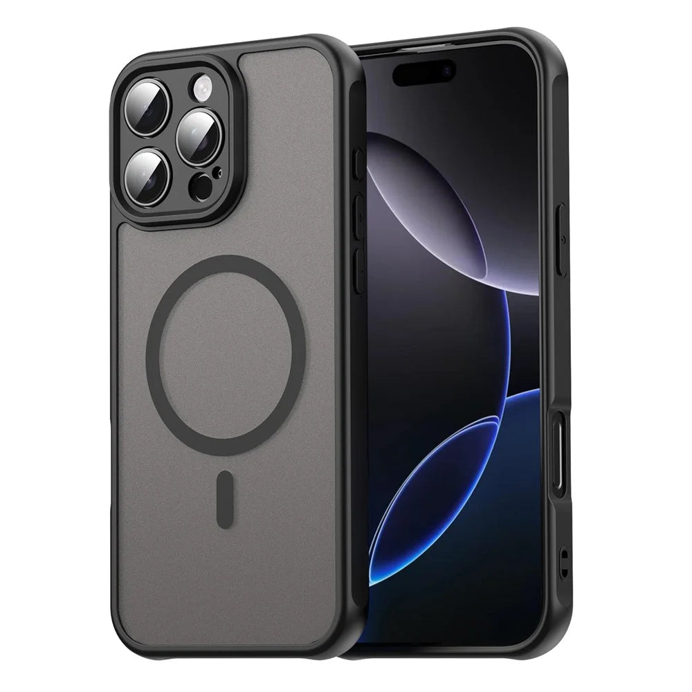 For iPhone 16 Pro Case Compatible with MagSafe Anti Drop PC + TPU Phone Cover - Black - 1