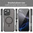 For iPhone 16 Pro Case Compatible with MagSafe Anti Drop PC + TPU Phone Cover - Black - 3
