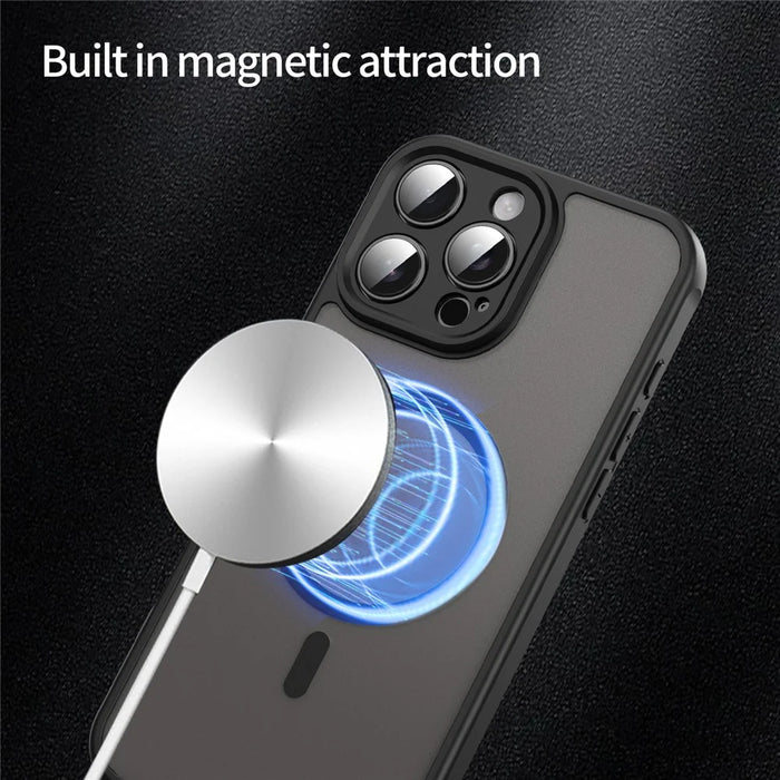 For iPhone 16 Pro Case Compatible with MagSafe Anti Drop PC + TPU Phone Cover - Black - 4