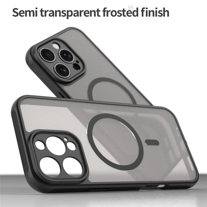 For iPhone 16 Pro Case Compatible with MagSafe Anti Drop PC + TPU Phone Cover - Black - 7