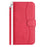 For iPhone 15 Pro Stand Case with Strap PU Leather Wallet Phone Cover S Shape Stitching Design - Rose - 5