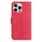 For iPhone 15 Pro Stand Case with Strap PU Leather Wallet Phone Cover S Shape Stitching Design - Rose - 6