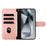 For Samsung Galaxy S24 Stand Case with Strap PU Leather Wallet Phone Cover S Shape Stitching Design - Rose Gold - 3
